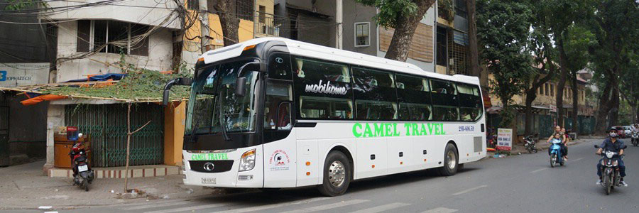 A white modern local bus
